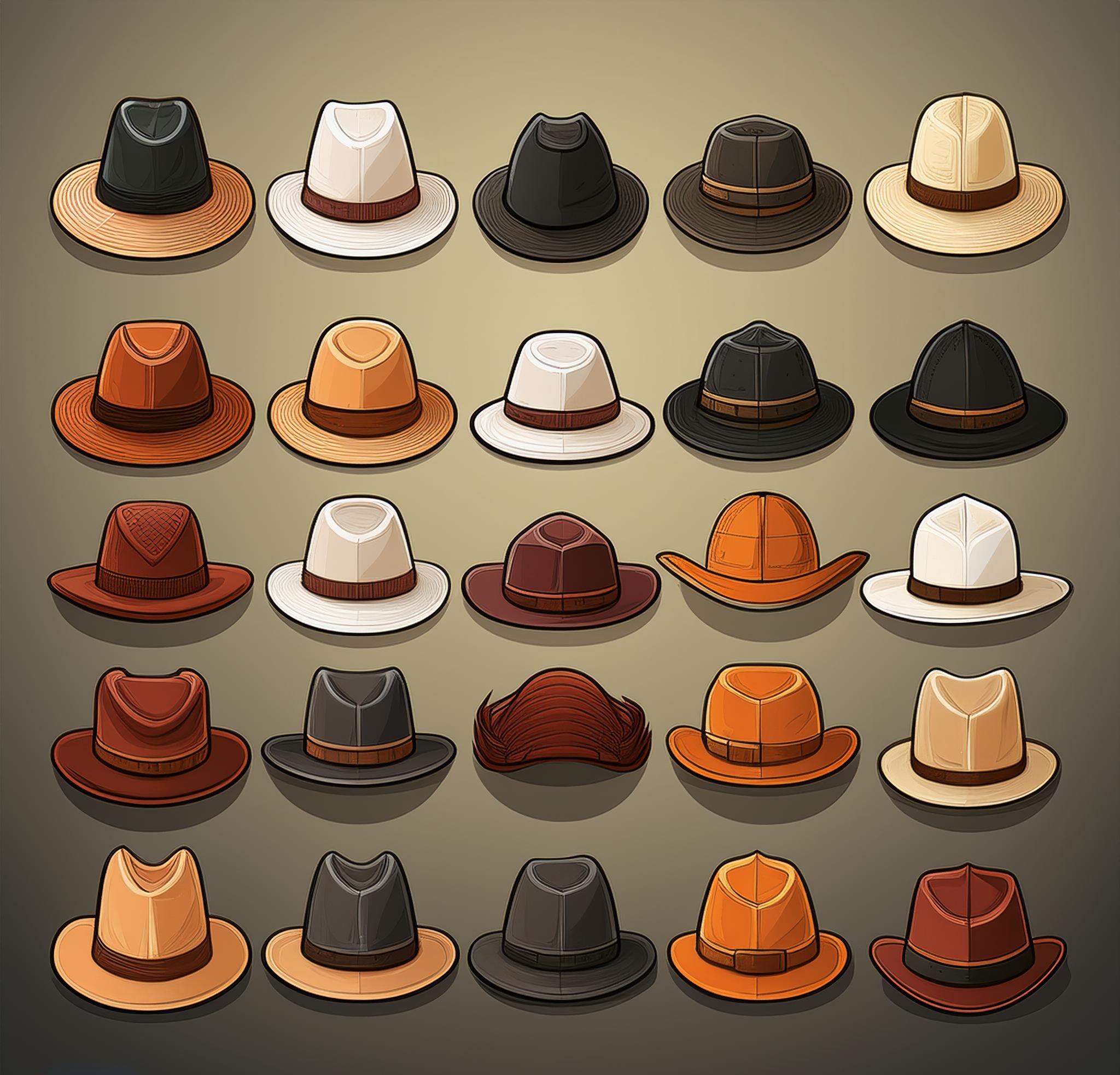 different type of hats